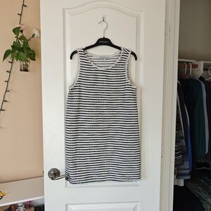 Green Envelope Black and White Striped Dress
